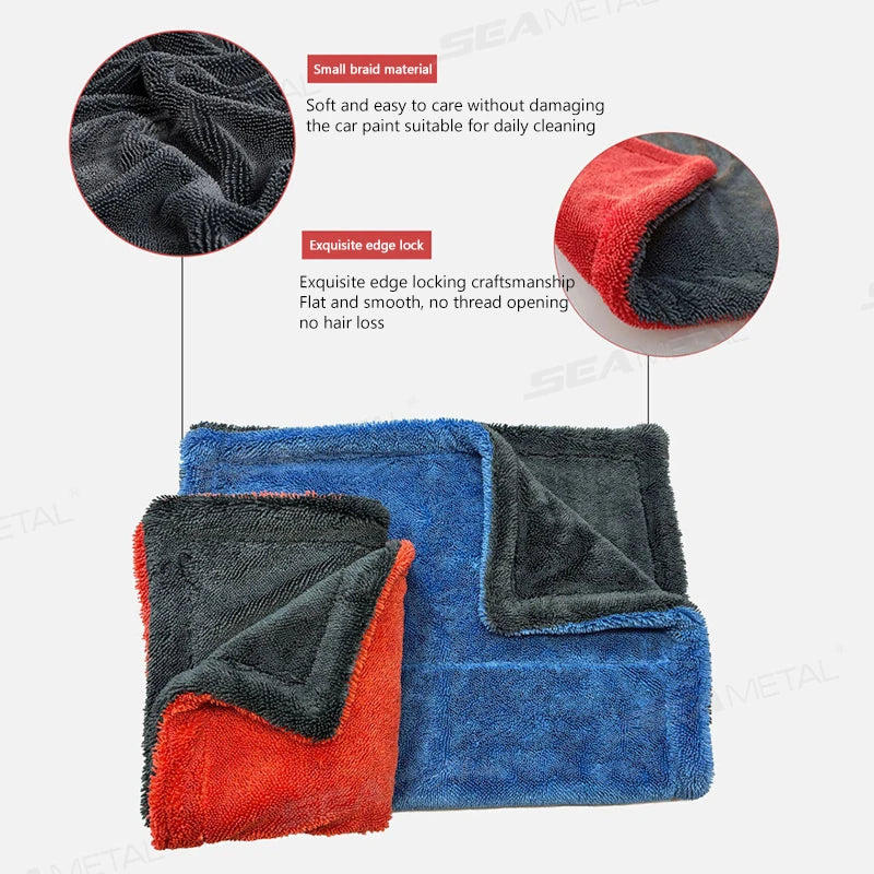 מגבת מיקרופייבר עבה לייבוש הרכב – SEAMETAL, ‏1200 GSM