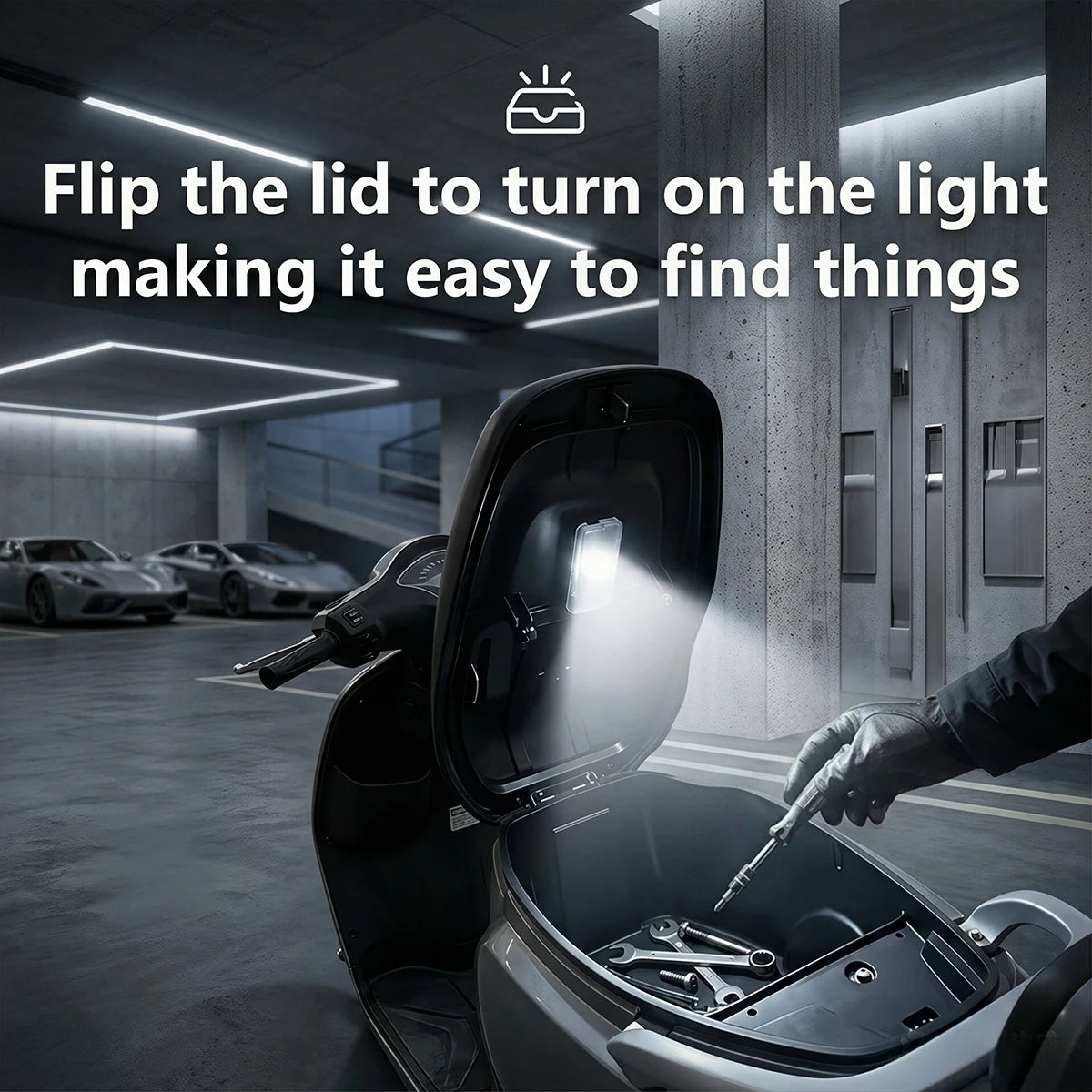 תאורת LED אוטומטית לתא מטען וארגז אחסון