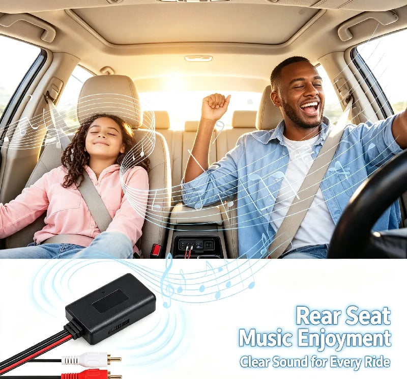 מקלט Bluetooth לרכב עם יציאת AUX / 2RCA