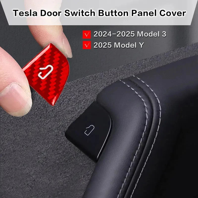 כיסוי קרבון לכפתורי הדלת Tesla Model 3 / Model Y