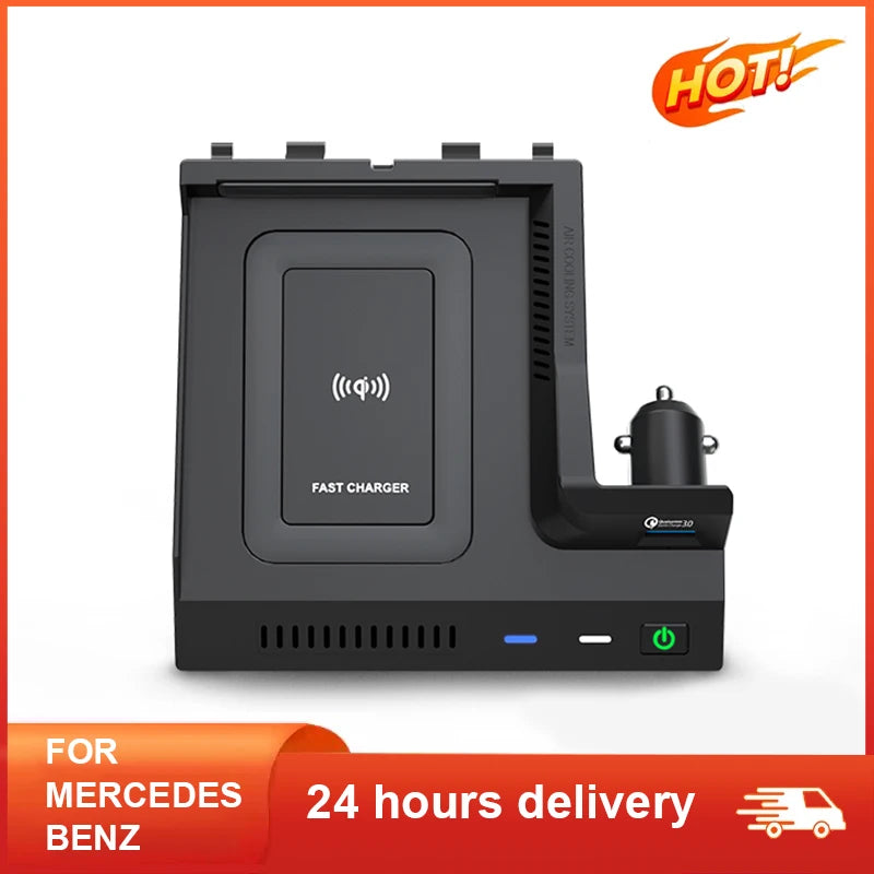 מטען אלחוטי 15W ל-Mercedes-Benz C-Class W205 ו-GLC X253