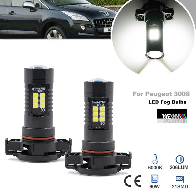 נורות ערפל LED מסוג PSX24W לסיטרואן C4 קקטוס