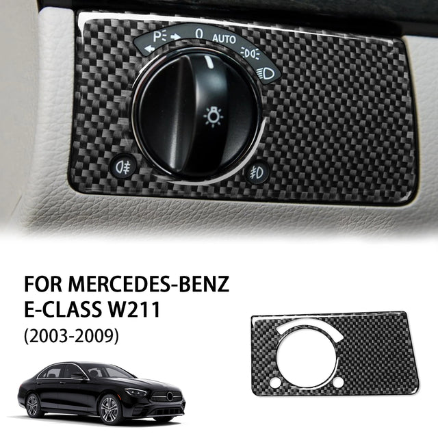 מסגרת במראה קרבון למתג הפנסים ל-Mercedes-Benz E-Class W211 ‏2003–2009