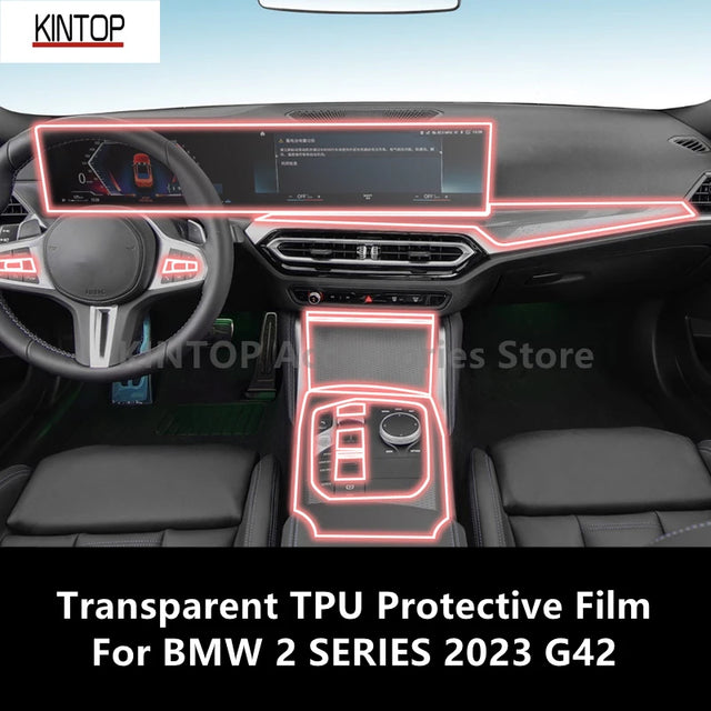 סרט TPU שקוף להגנת הקונסולה ל-BMW סדרה 2 — G42, שנת 2023