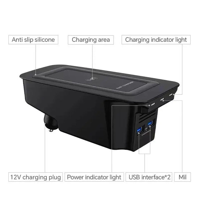 משטח טעינה אלחוטית 15W ל-Volvo XC60, XC90 ו-S60