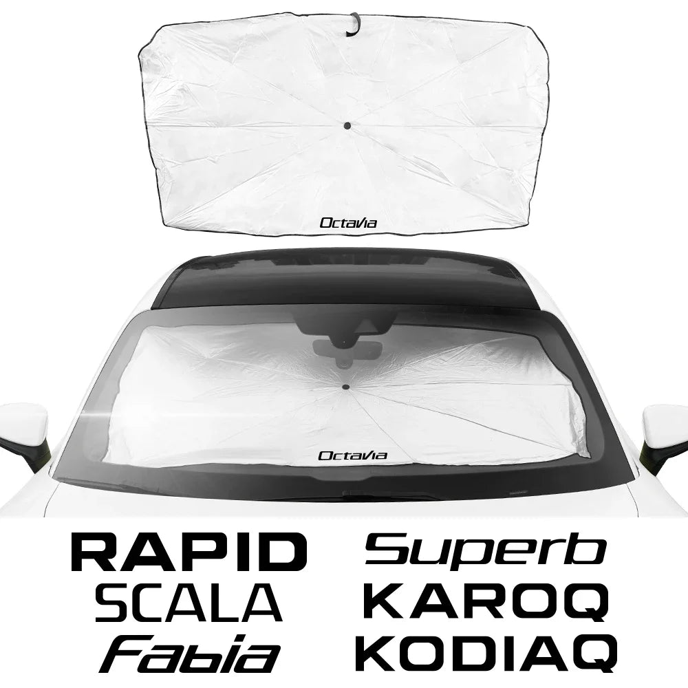מגן שמש מתקפל לשמשה בצורת מטרייה ל-Skoda Rapid