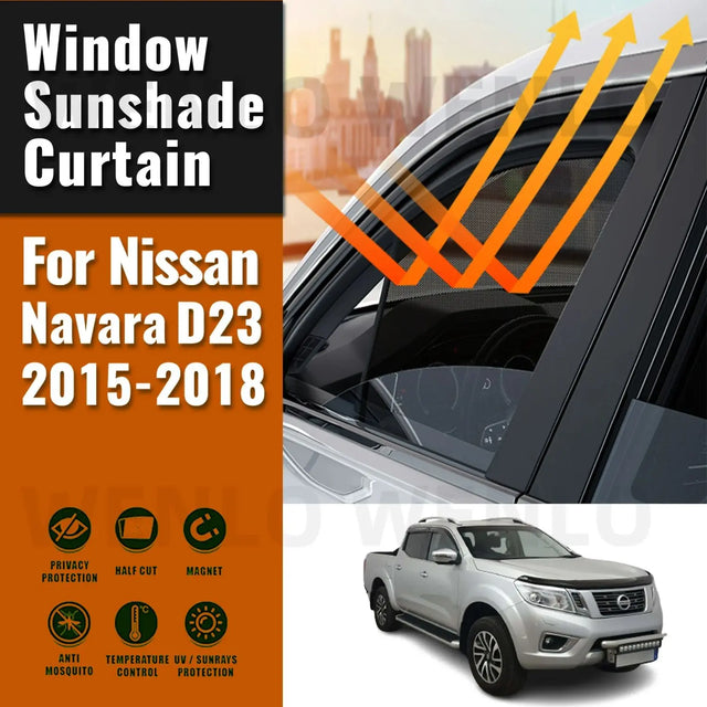 וילונות שמש מגנטיים לניסאן נווארה NP300 D23 2015–2018