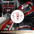 מדבקות חיפוי במראה קרבון לקונסולה ל-Audi Q5 — Q5, שנות 2009–2017, לגרסה ללא ניווט