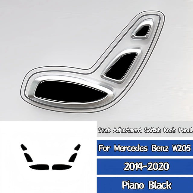 כיסוי שחור מבריק למתגי כוונון מושב ב-Mercedes-Benz C-Class W205 ו-GLC ‏2014–2020