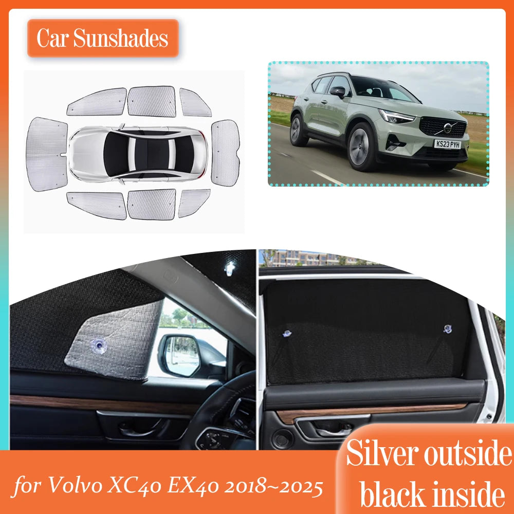 סוככי חלונות צד וגג ל-Volvo XC40/EX40 ‏2018–2025