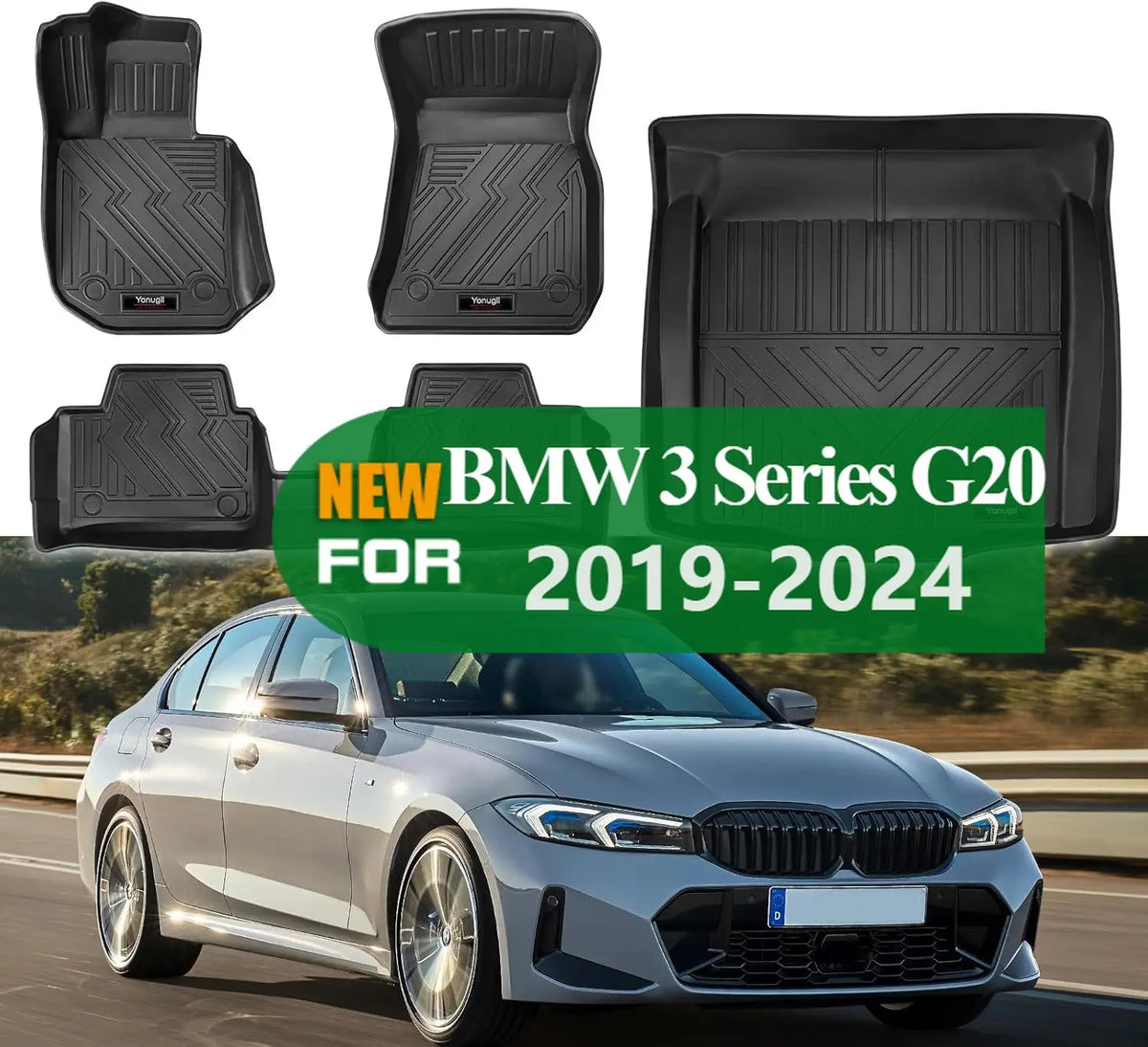 שטיחי TPE שחורים לרכב ל-BMW סדרה 3 — G20