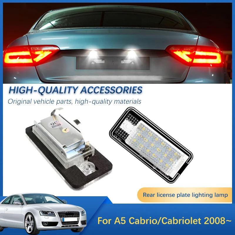 תאורת LED ללוחית הרישוי ל-Audi A5 — A5 קבריולה, שנות 2008–2024 לפי המקור