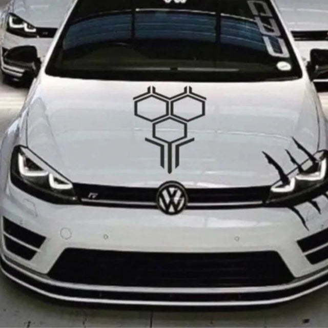 מדבקת ויניל בעיצוב כוורת למכסה המנוע ל-Audi Q5