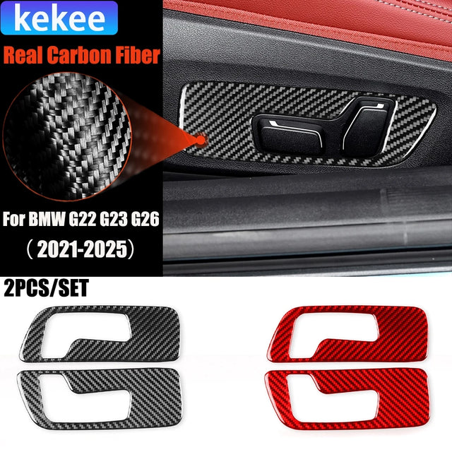 מדבקות חיפוי במראה קרבון לחלקי המושב ל-BMW סדרה 4 — G20/G28/G22/G23/G26, שנות 2021–2025