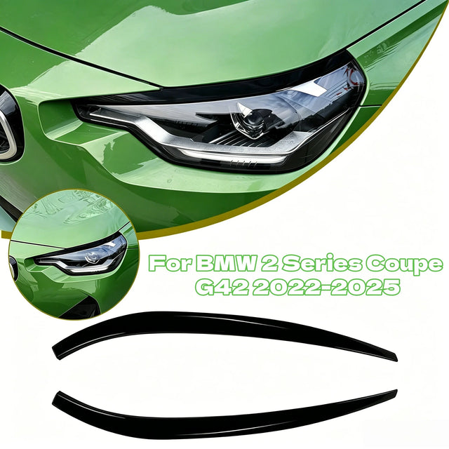 גבות לפנסים הקדמיים בשחור או במראה קרבון ל-BMW סדרה 2 — G42 קופה, שנות 2022–2025