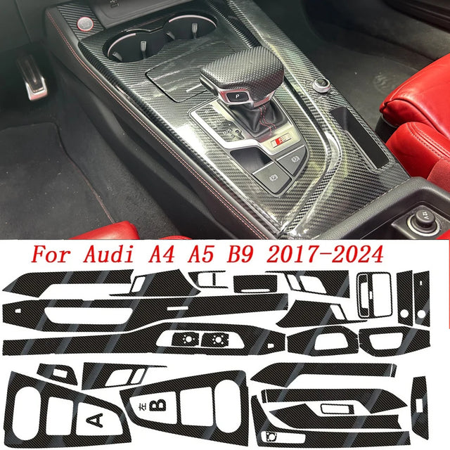 מדבקות חיפוי לקונסולה ולידיות הדלתות ל-Audi A5