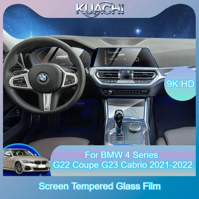 מגן זכוכית למסך ל-BMW סדרה 4 — G22 קופה ו-G23 קבריולה, שנות 2021–2022, להגה שמאל