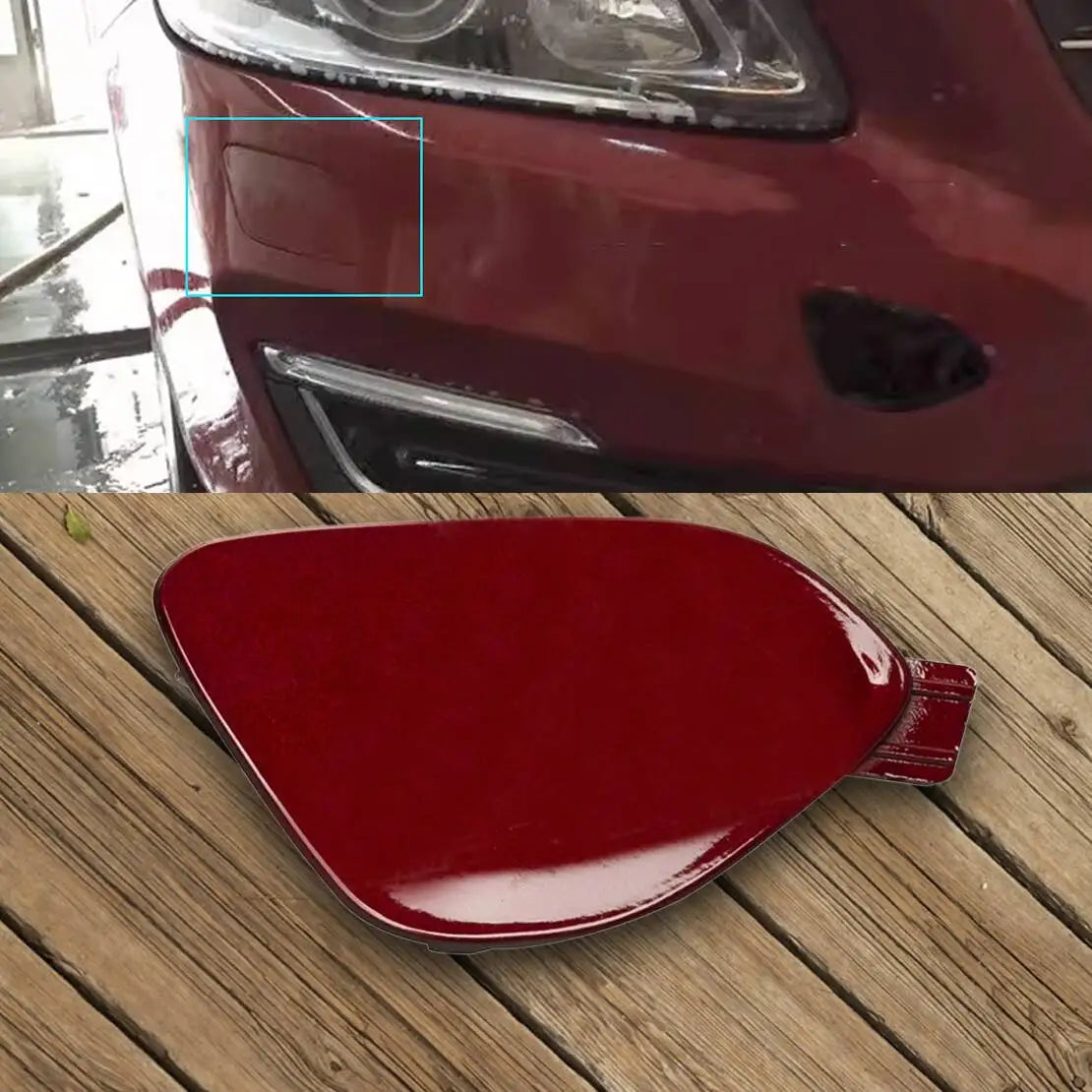 כיסוי פתח וו גרירה קדמי 31323839 באדום ל-Volvo S60 ‏2014–2017