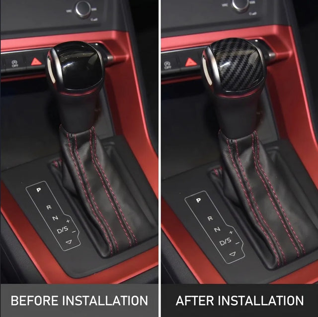 כיסוי ABS במראה קרבון לידית ההילוכים ל-Audi Q3 — F3 Sportback אוטומטי, שנות 2019–2023