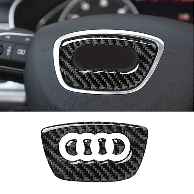 מדבקת חיפוי במראה קרבון לגלגל ההגה ל-Audi Q3