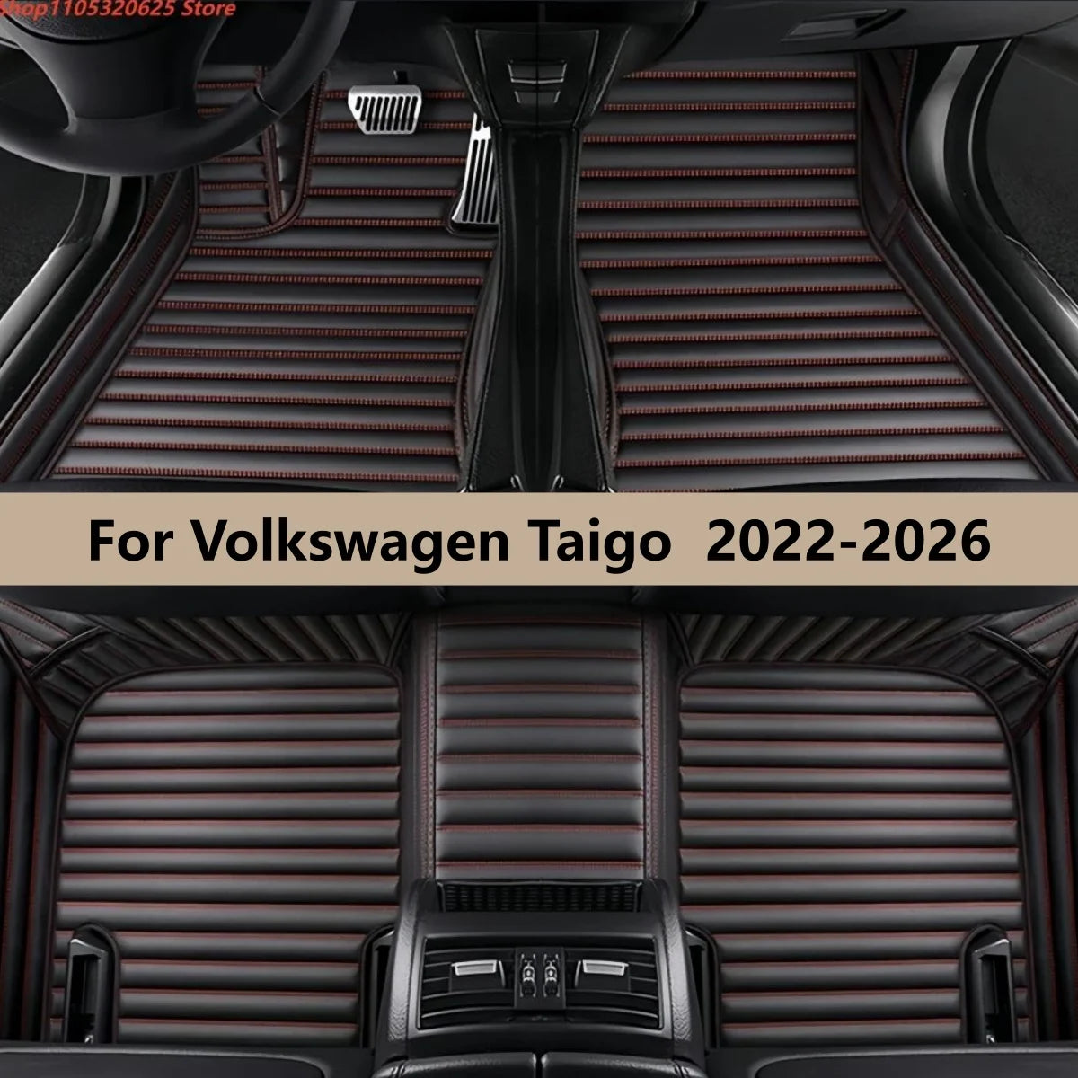 שטיחי רצפה דמויי עור בגזרה מותאמת ל-Volkswagen Taigo — Taigo, שנות 2022–2026