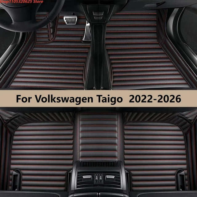 שטיחי רצפה דמויי עור בגזרה מותאמת ל-Volkswagen Taigo — שנות 2022–2026