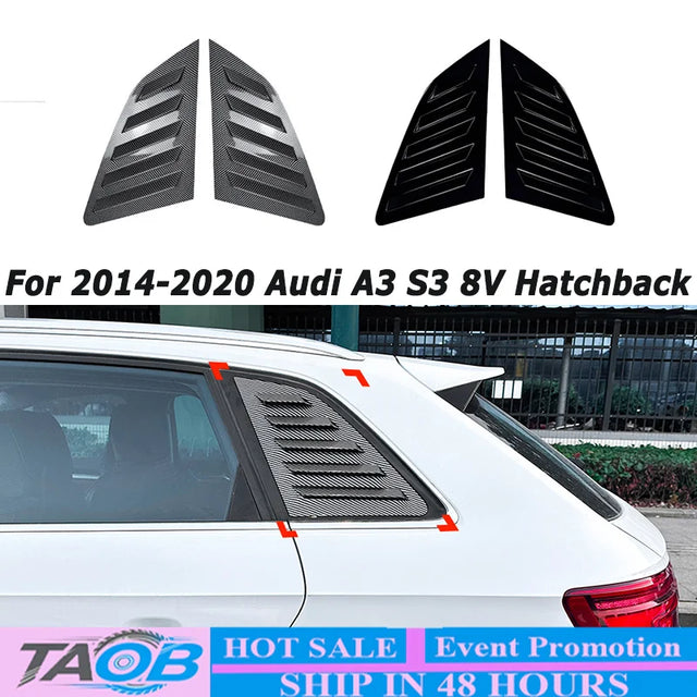 כיסויי תריס לחלונות הצד האחוריים ל-Audi A3 — S3 8V האצ׳בק, שנות 2014–2020