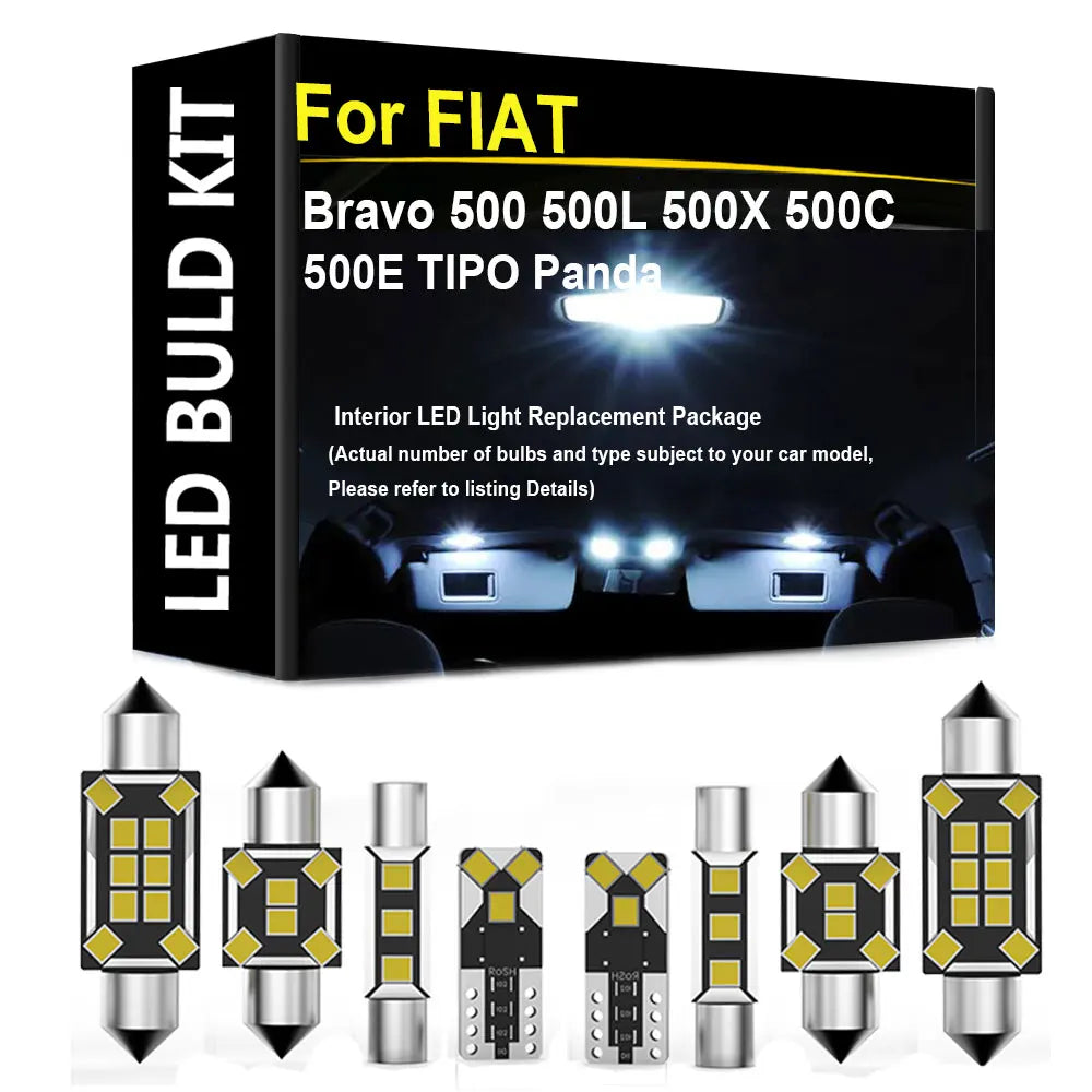 נורות LED לתא הנוסעים לפיאט פנדה / טיפו / 500X