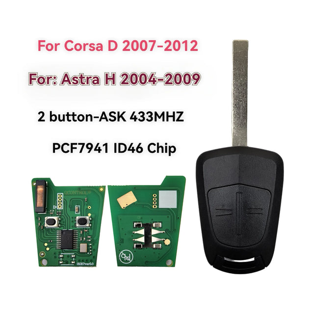 שלט מפתח 433MHz לאופל קורסה D ‏2007–2012